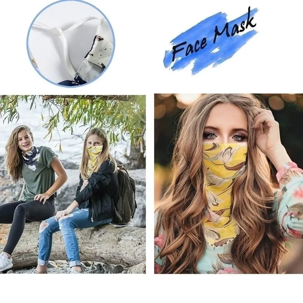 Floral face mask Chiffon ear loop gaiter